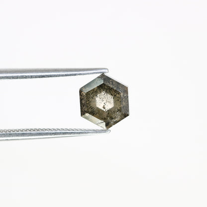 1.46 CT 7.30 MM Hexagon Shape Loose Salt And Pepper Diamond For Wedding Ring - JayKrishna Diamond