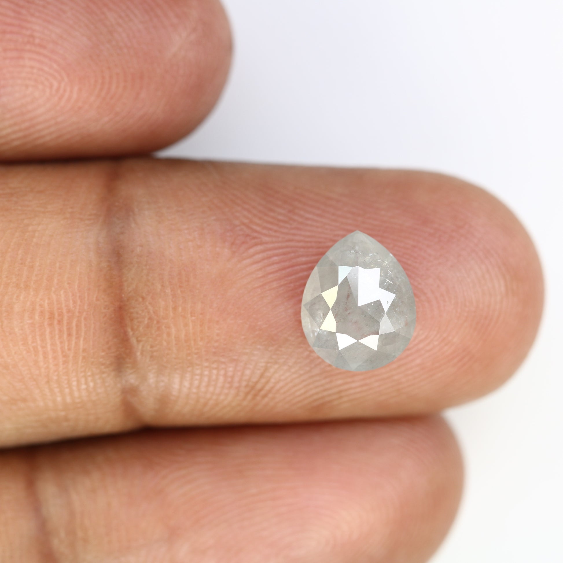 1.93 CT Natural Loose Grey Pear Shaped 9.40 MM Diamond For Wedding Ring - JayKrishna Diamond