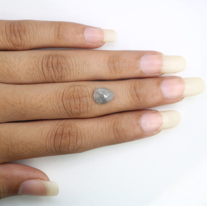 1.93 CT Natural Loose Grey Pear Shaped 9.40 MM Diamond For Wedding Ring - JayKrishna Diamond