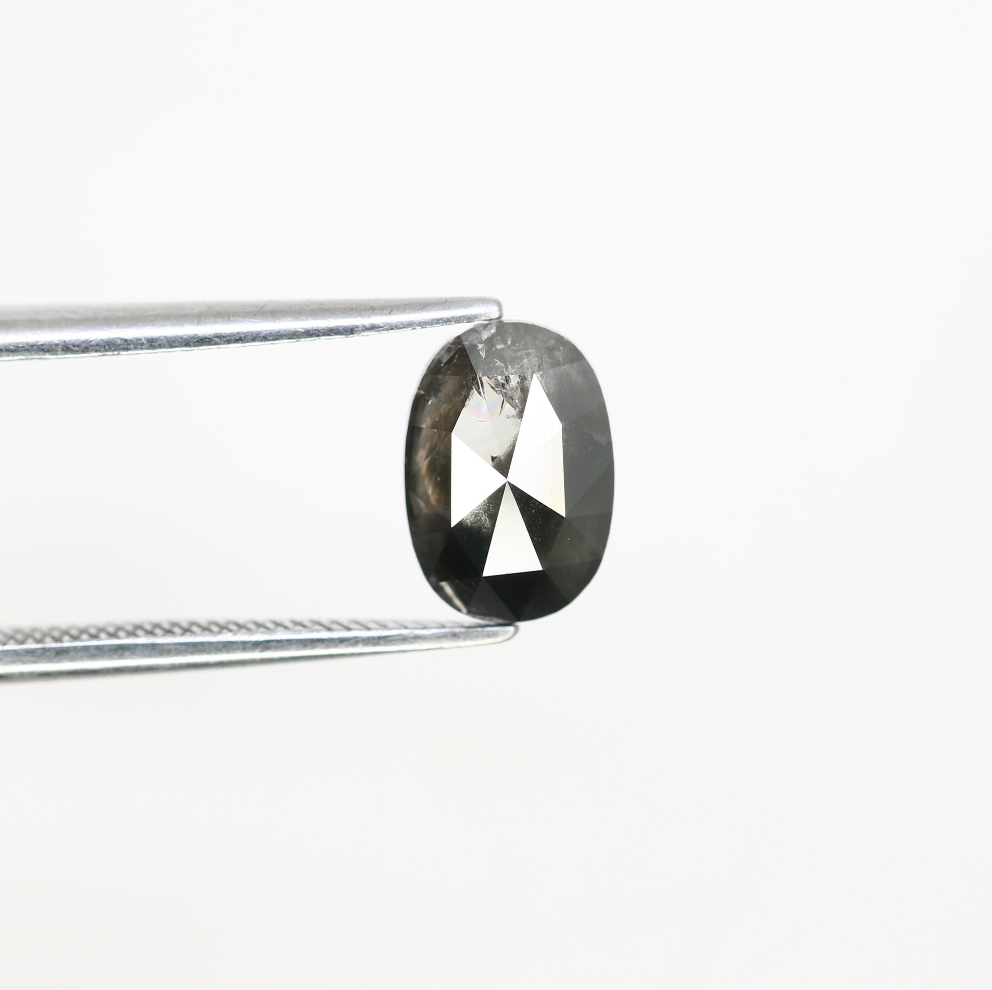 1.55 CT Oval Shape 8.50 MM Salt And Pepper Diamond For Statement Ring - JayKrishna Diamond