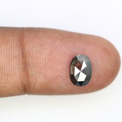 1.55 CT Oval Shape 8.50 MM Salt And Pepper Diamond For Statement Ring - JayKrishna Diamond