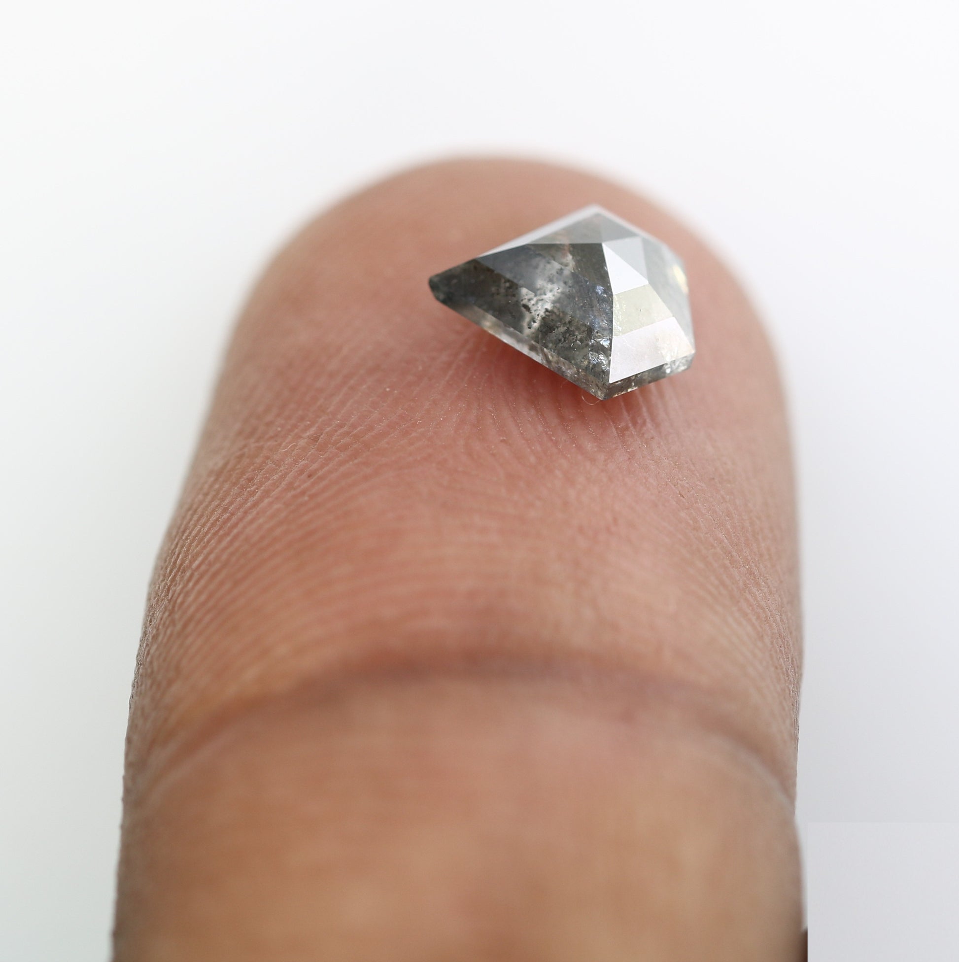 1.13 Carat Salt And Pepper Color Loose 7.10 MM Diamond Shaped For Wedding Ring - JayKrishna Diamond
