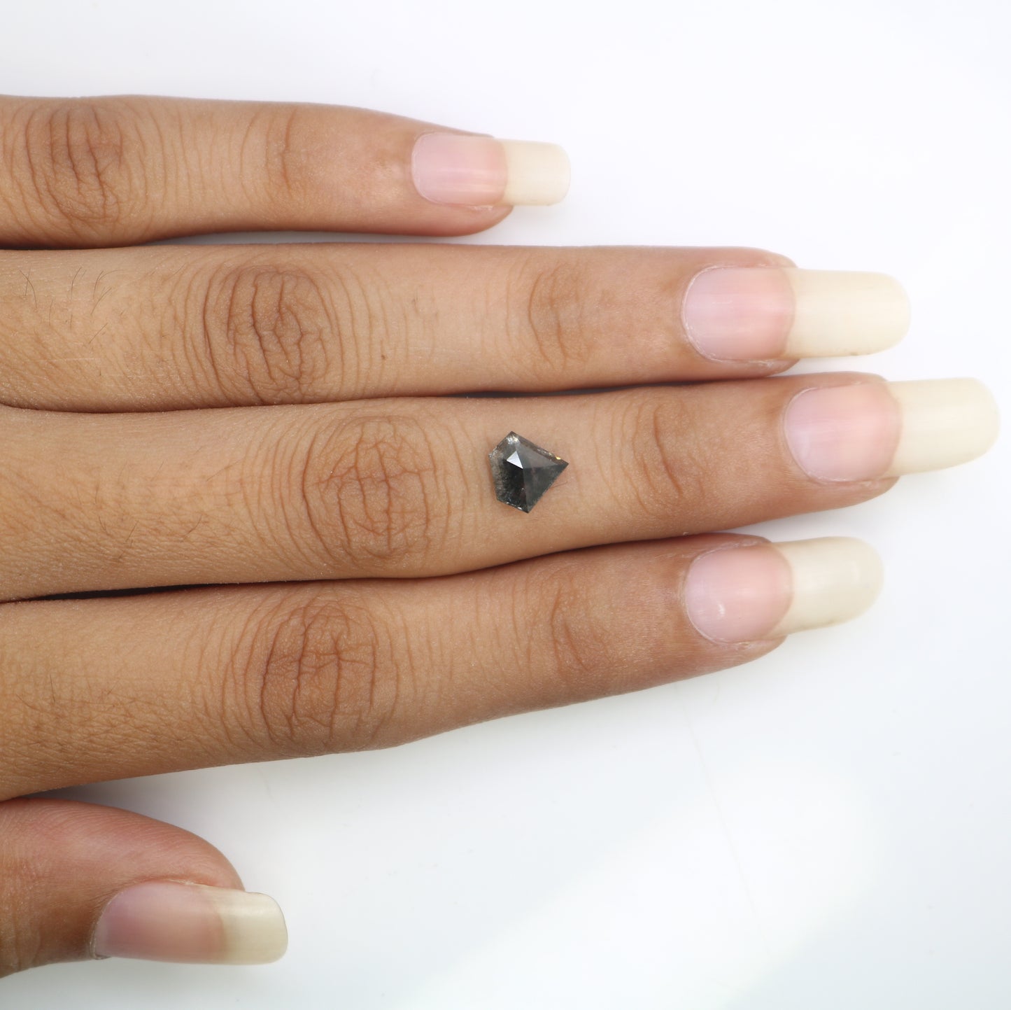 1.13 Carat Salt And Pepper Color Loose 7.10 MM Diamond Shaped For Wedding Ring - JayKrishna Diamond