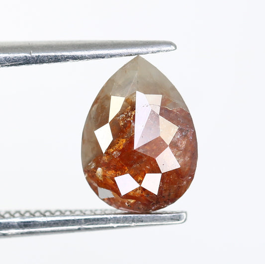 0.88 CT 7.90 MM Red Pear Shape Natural Diamond For Engagement Ring - JayKrishna Diamond
