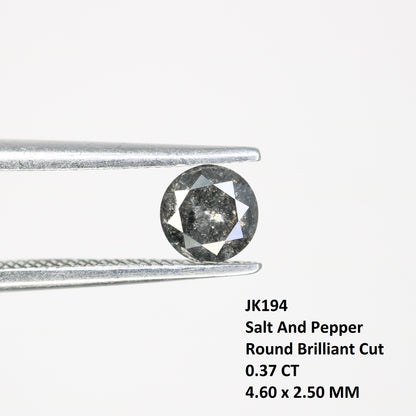 Unique 0.37 CT Salt & Pepper Round Brilliant Cut Diamond | Perfect for Wedding Rings - JayKrishna Diamond