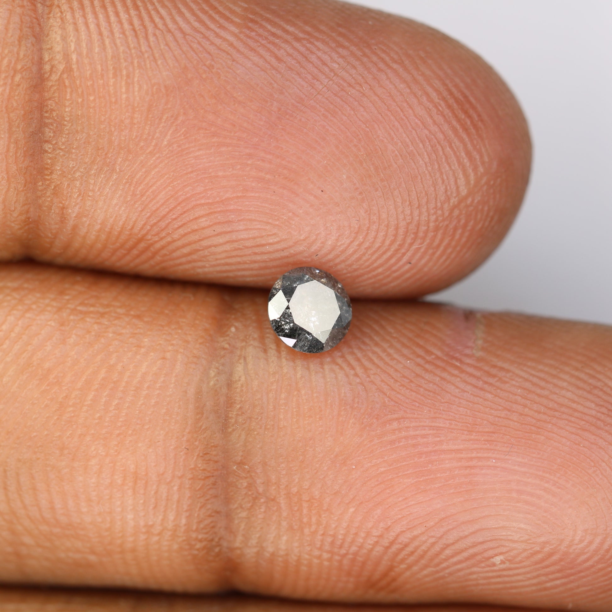Unique 0.37 CT Salt & Pepper Round Brilliant Cut Diamond | Perfect for Wedding Rings - JayKrishna Diamond