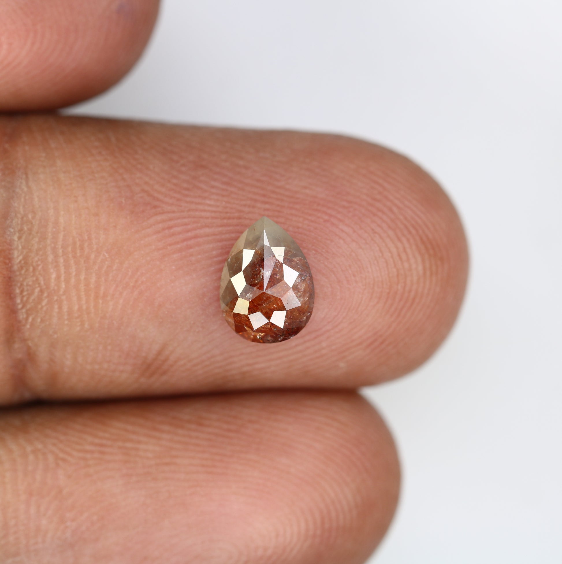 0.88 CT 7.90 MM Red Pear Shape Natural Diamond For Engagement Ring - JayKrishna Diamond