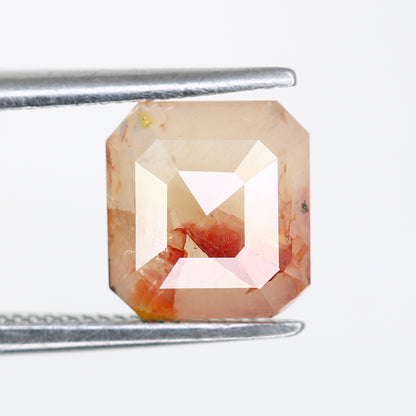 1.35 CT 7.30 MM Asscher Shape Fancy Peach Diamond For Wedding Ring - JayKrishna Diamond