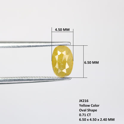 0.71 CT 6.50 MM Oval Shape Yellow Diamond For Wedding Ring - JayKrishna Diamond
