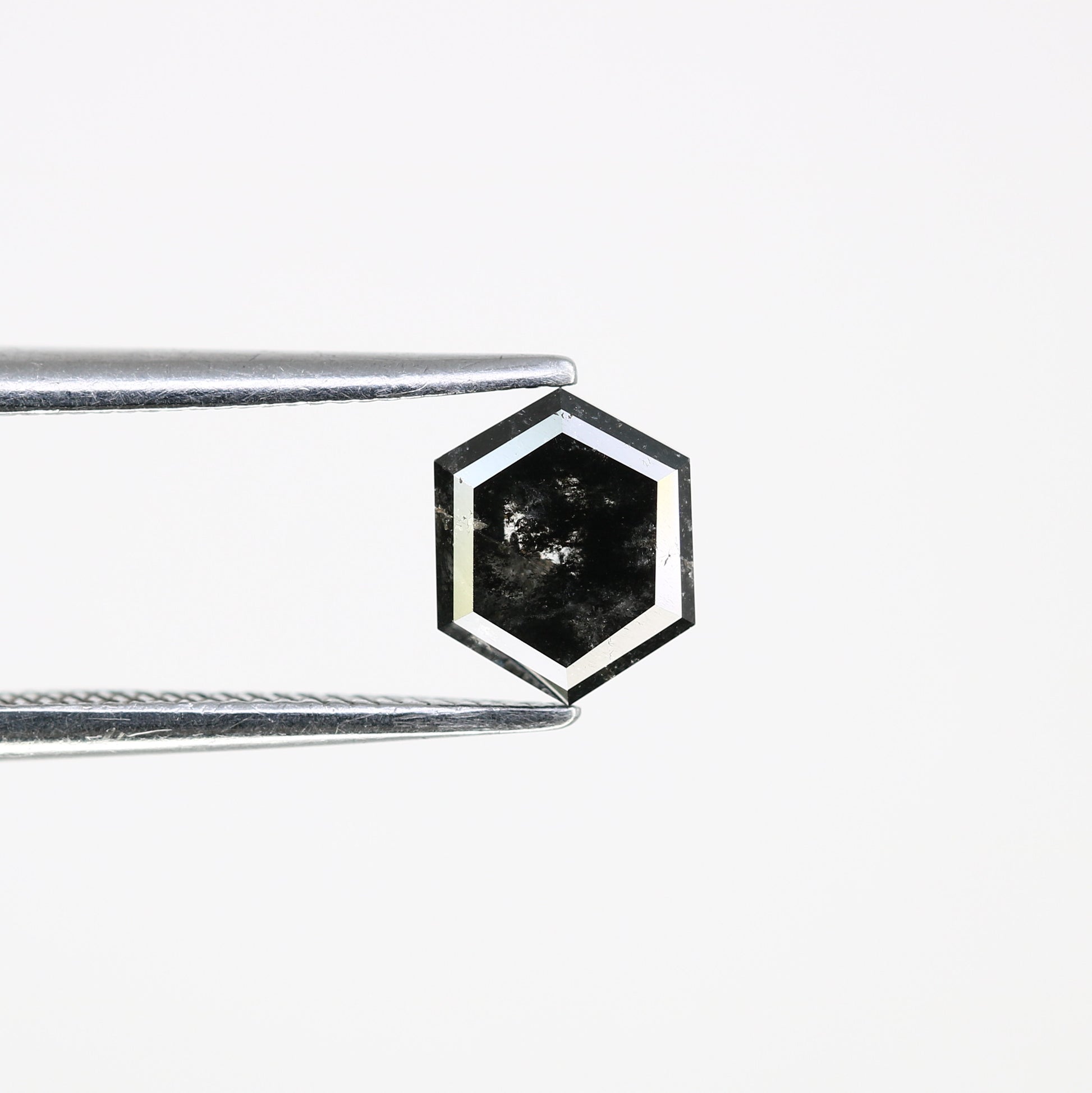 0.99 CT Salt And Pepper 6.60 MM Hexagon Shape Loose Diamond For Wedding Ring - JayKrishna Diamond