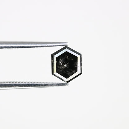 0.99 CT Salt And Pepper 6.60 MM Hexagon Shape Loose Diamond For Wedding Ring - JayKrishna Diamond