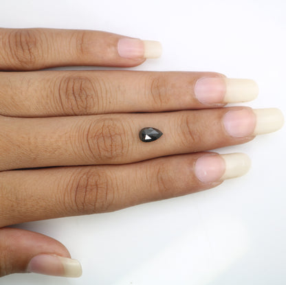 1.05 CT Pear Shape 7.90 MM Loose Salt And Pepper Diamond For Engagement Ring - JayKrishna Diamond