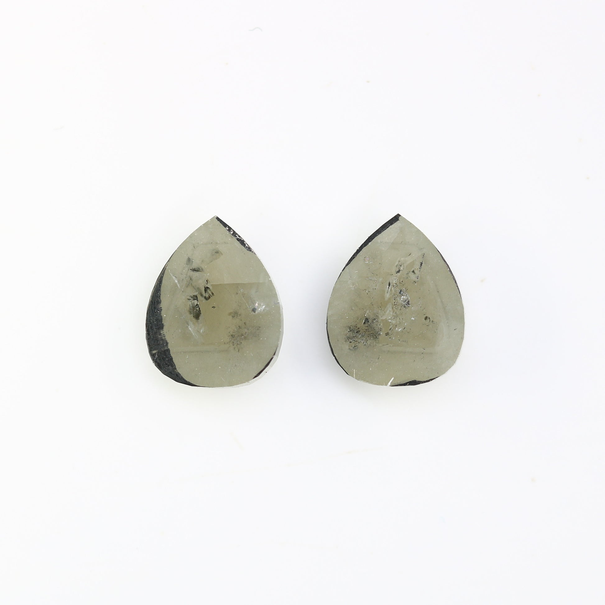 2.71 CT 8.50 MM Natural Grey Pear Shape Loose Pair Diamond For Earring - JayKrishna Diamond