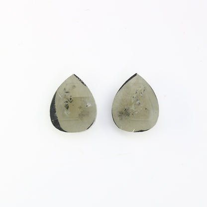 2.71 CT 8.50 MM Natural Grey Pear Shape Loose Pair Diamond For Earring - JayKrishna Diamond