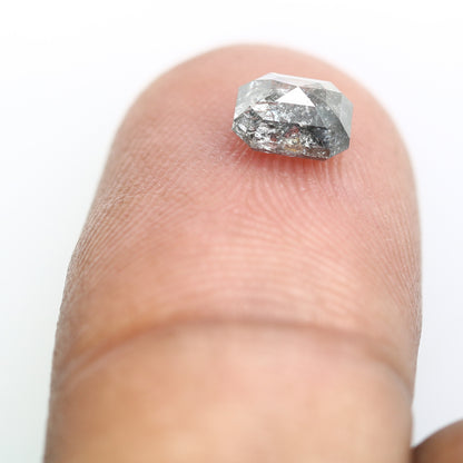 0.99 CT 5.80 MM Salt And Pepper Emerald Shape Diamond For Engagement Ring - JayKrishna Diamond