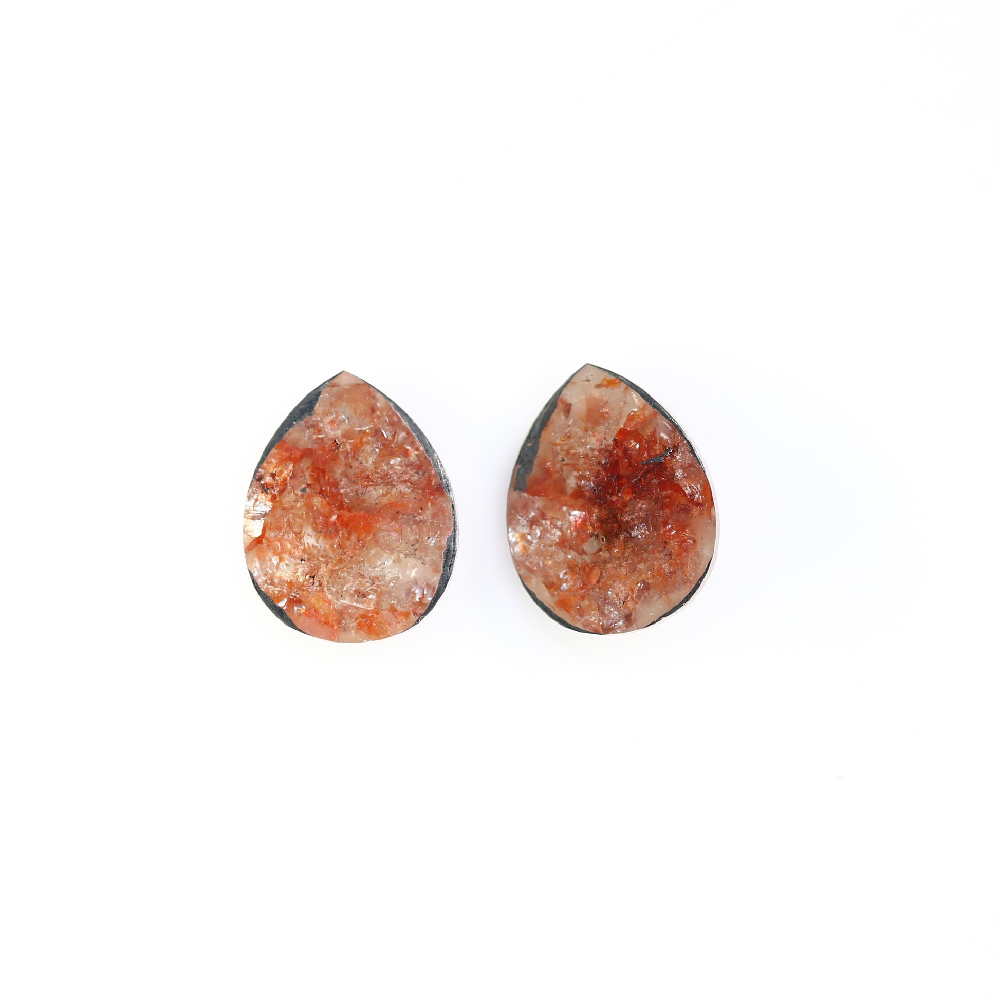2.40 CT 8.80 MM Pear Shape Reddish Pair Diamond For Earrings - JayKrishna Diamond