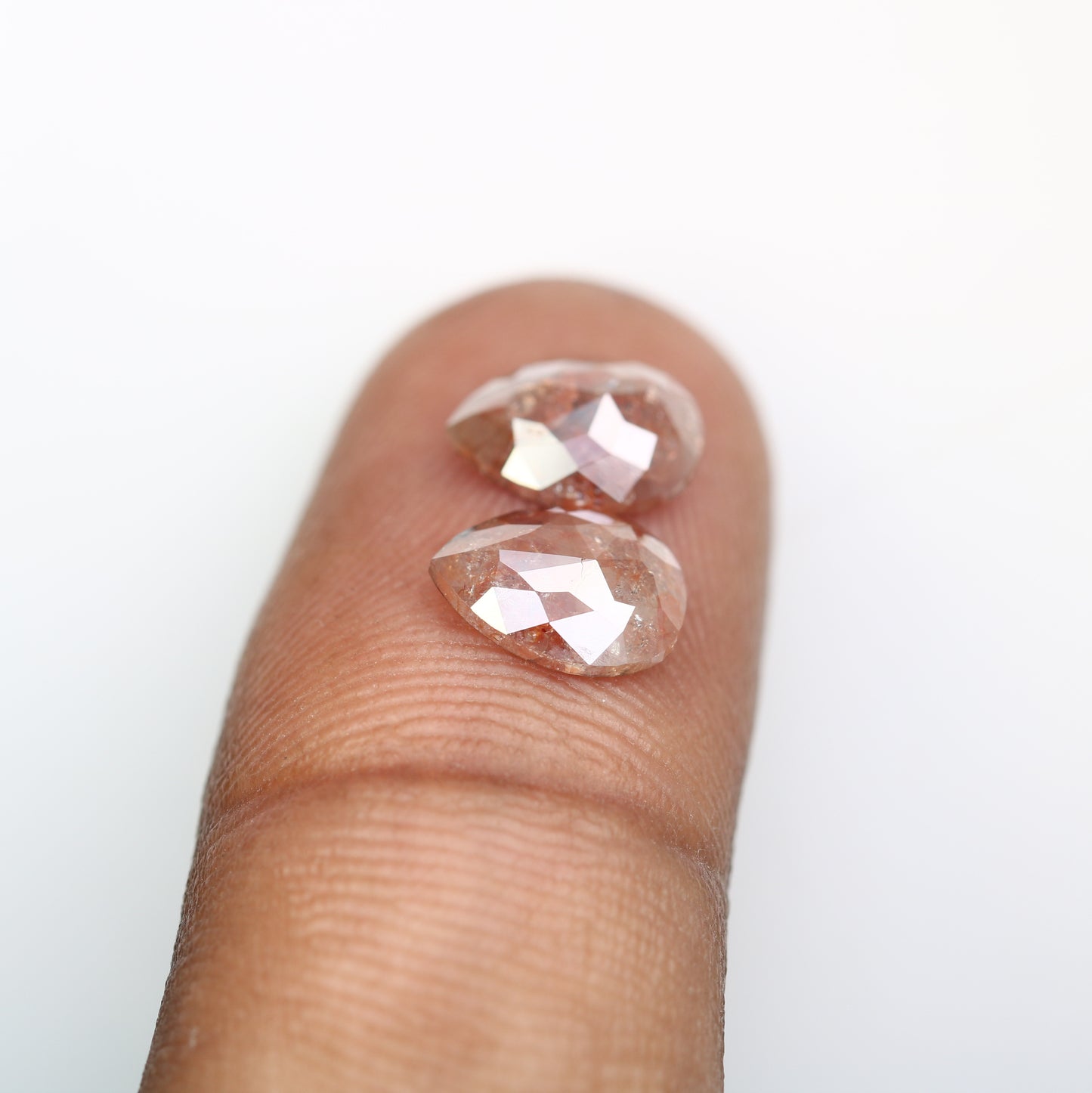 2.40 CT 8.80 MM Pear Shape Reddish Pair Diamond For Earrings - JayKrishna Diamond