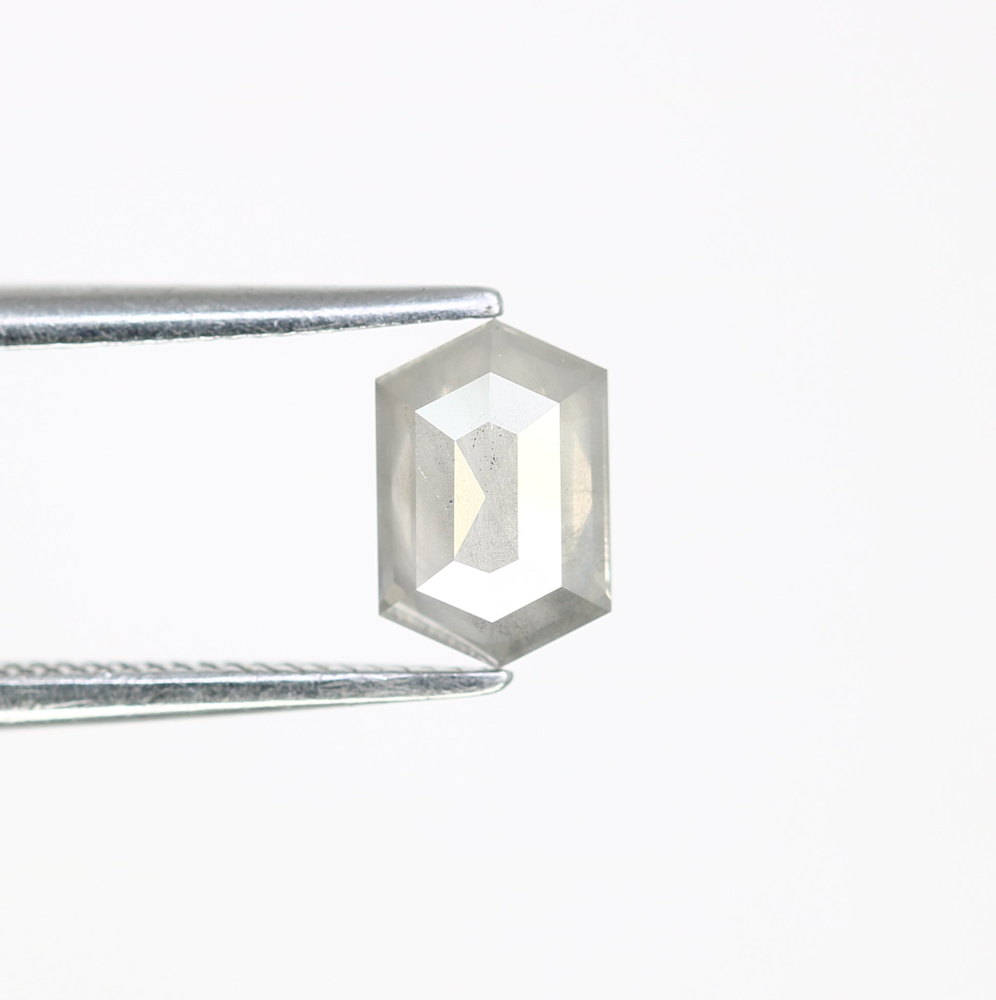 0.78 CT Salt And Pepper 7.00 MM Elongated Hexagon Shape Diamond For Engagement Ring - JayKrishna Diamond