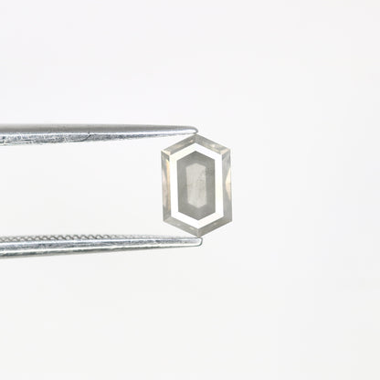 0.78 CT Salt And Pepper 7.00 MM Elongated Hexagon Shape Diamond For Engagement Ring - JayKrishna Diamond