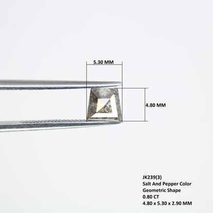 0.80 CT Geometric Shaped Loose Salt And Pepper 4.80 MM Diamond For Wedding Ring - JayKrishna Diamond
