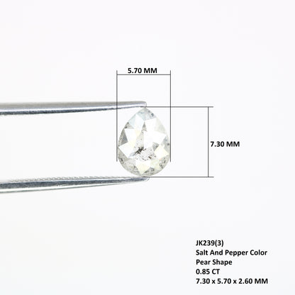 Pear Shape 0.85 CT Natural Salt And Pepper Loose Diamond For Engagement Ring - JayKrishna Diamond