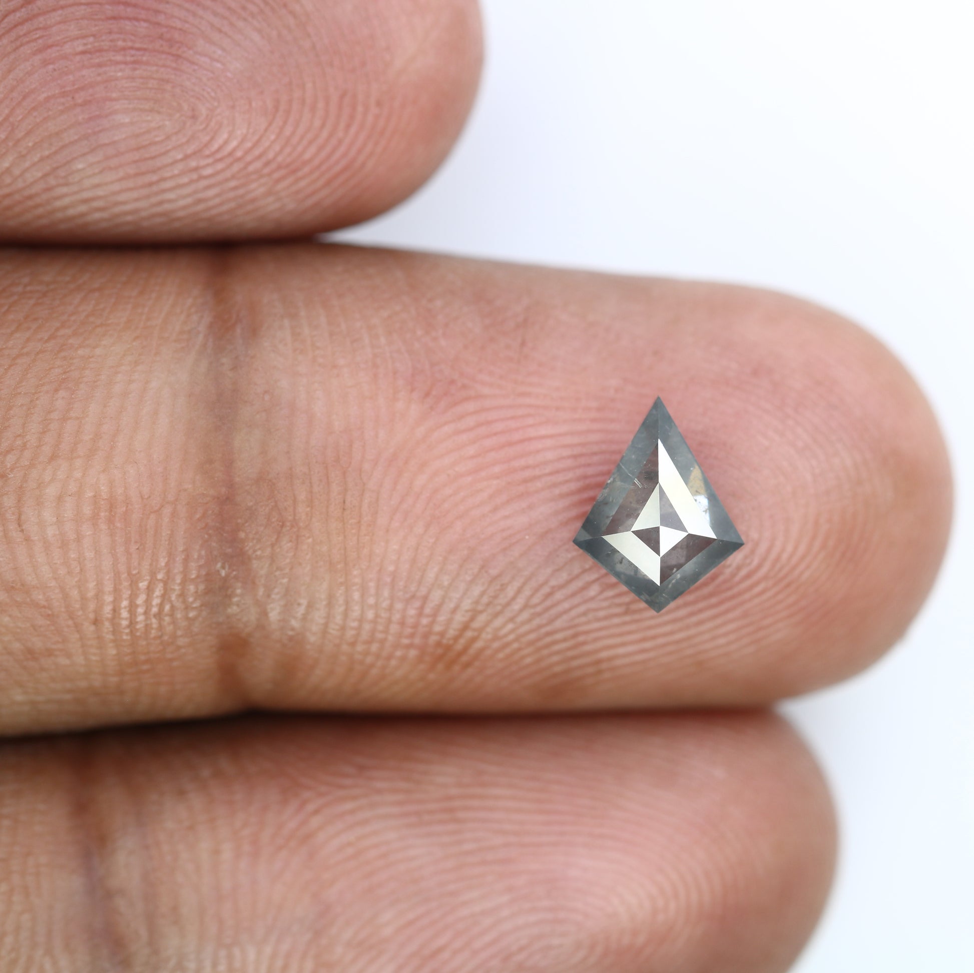 0.91 Carat Natural Salt And Pepper 8.30 MM Loose Kite Cut Diamond For Promise Ring - JayKrishna Diamond