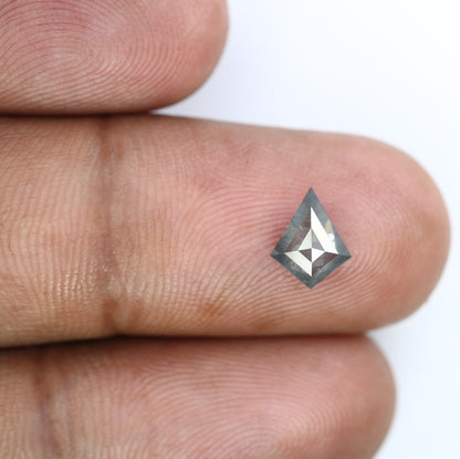 0.91 Carat Natural Salt And Pepper 8.30 MM Loose Kite Cut Diamond For Promise Ring - JayKrishna Diamond