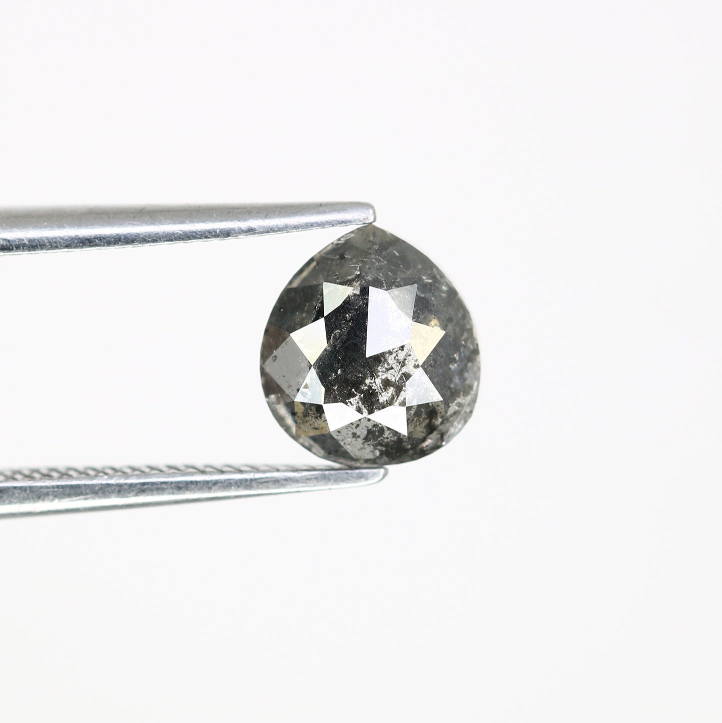 1.15 CT Salt And Pepper 7.00 MM Pear Shape Diamond For Engagement Ring - JayKrishna Diamond