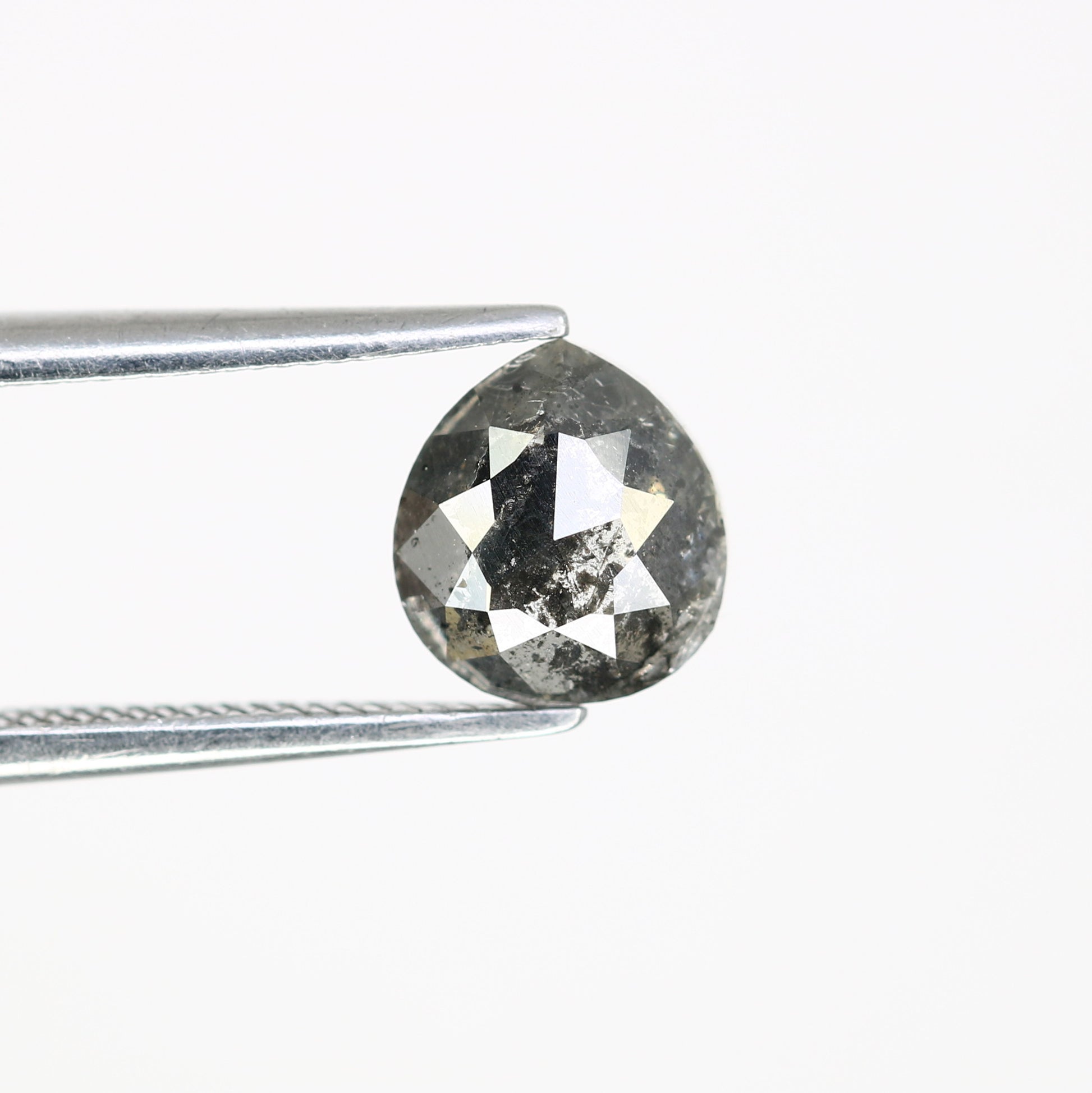 1.15 CT Salt And Pepper 7.00 MM Pear Shape Diamond For Engagement Ring - JayKrishna Diamond