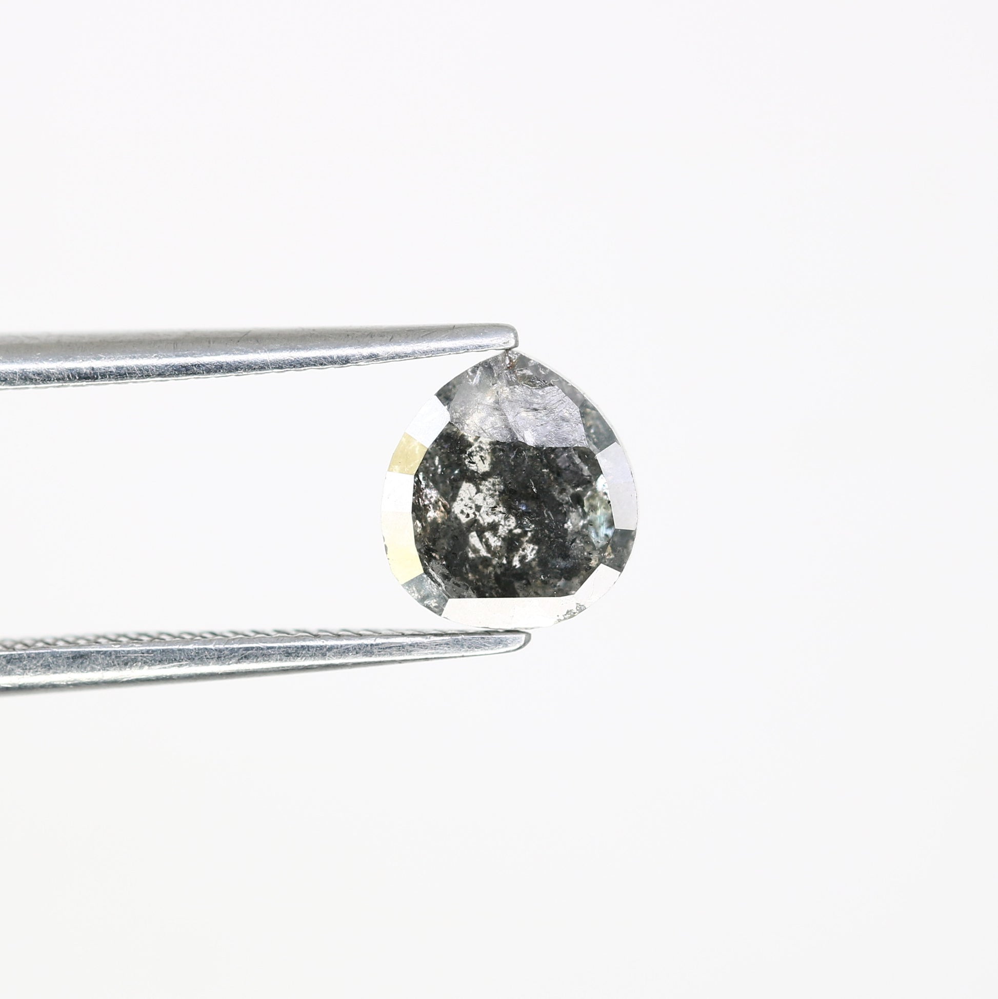 1.15 CT Salt And Pepper 7.00 MM Pear Shape Diamond For Engagement Ring - JayKrishna Diamond
