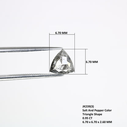 0.95 CT Triangle Shape Salt And Pepper 6.70 MM Diamond For Galaxy Ring - JayKrishna Diamond