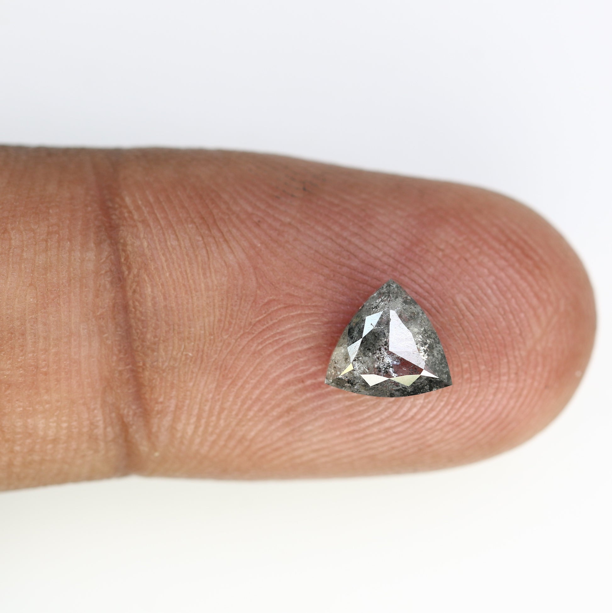 0.95 CT Triangle Shape Salt And Pepper 6.70 MM Diamond For Galaxy Ring - JayKrishna Diamond