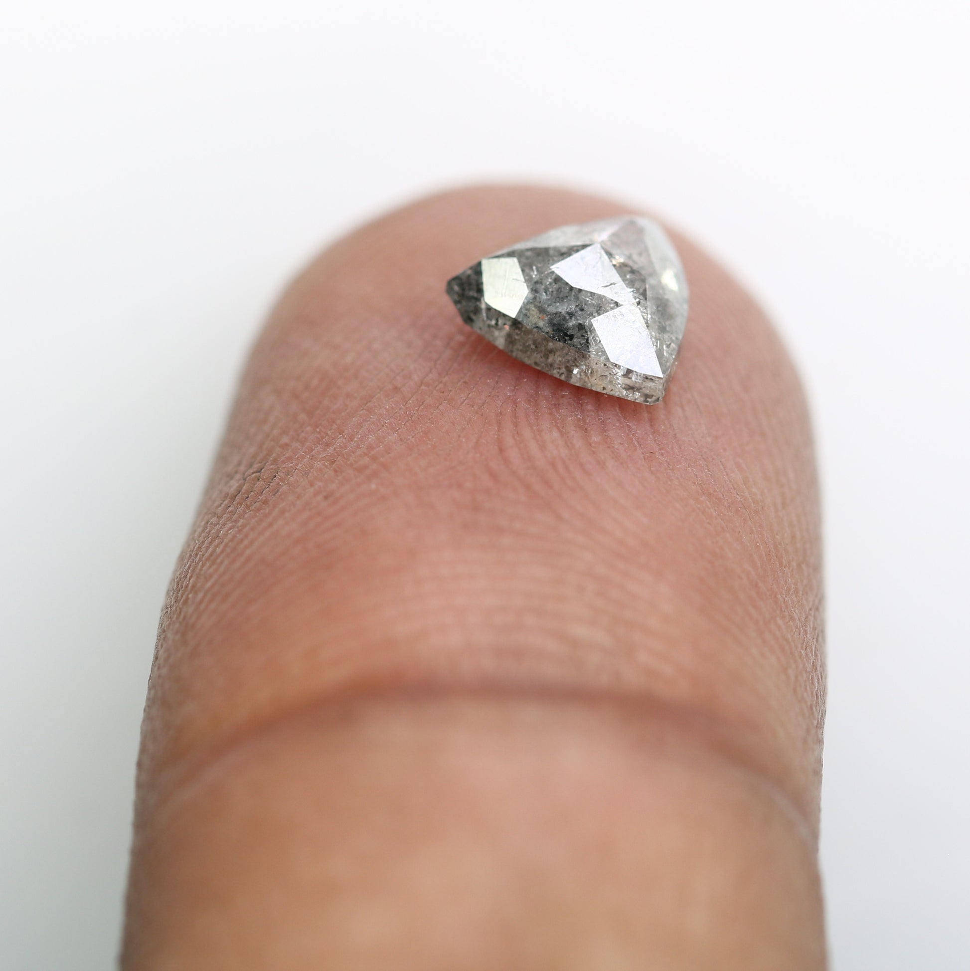 0.95 CT Triangle Shape Salt And Pepper 6.70 MM Diamond For Galaxy Ring - JayKrishna Diamond