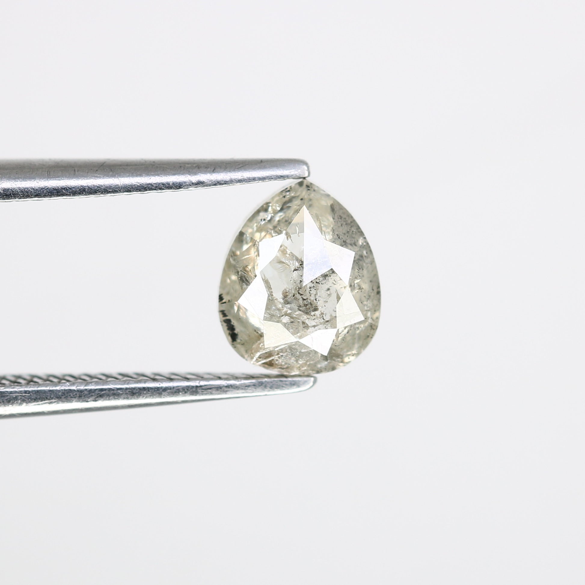 0.88 CT Pear Shape 6.40 MM Salt And Pepper Diamond For Engagement Ring - JayKrishna Diamond