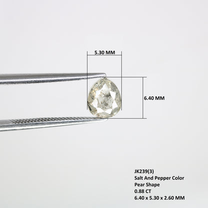 0.88 CT Pear Shape 6.40 MM Salt And Pepper Diamond For Engagement Ring - JayKrishna Diamond