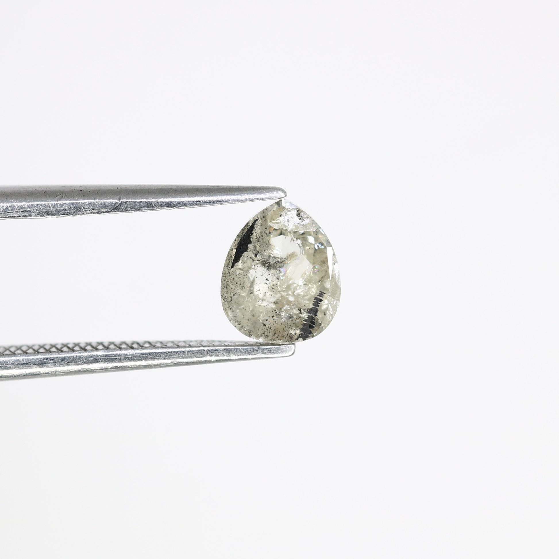 0.88 CT Pear Shape 6.40 MM Salt And Pepper Diamond For Engagement Ring - JayKrishna Diamond
