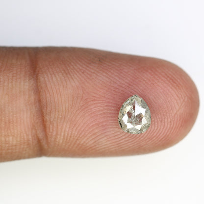 0.88 CT Pear Shape 6.40 MM Salt And Pepper Diamond For Engagement Ring - JayKrishna Diamond