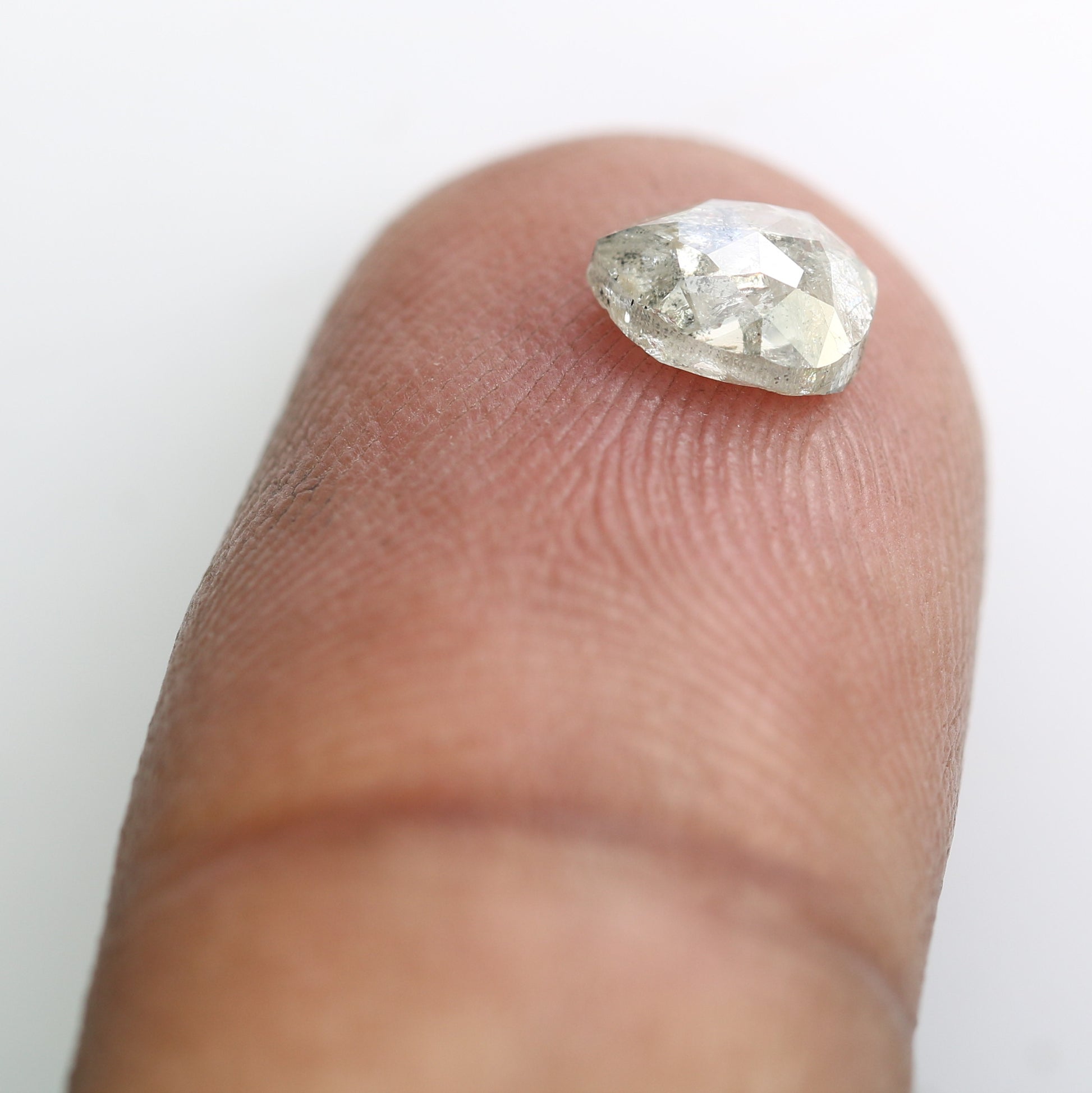 0.88 CT Pear Shape 6.40 MM Salt And Pepper Diamond For Engagement Ring - JayKrishna Diamond