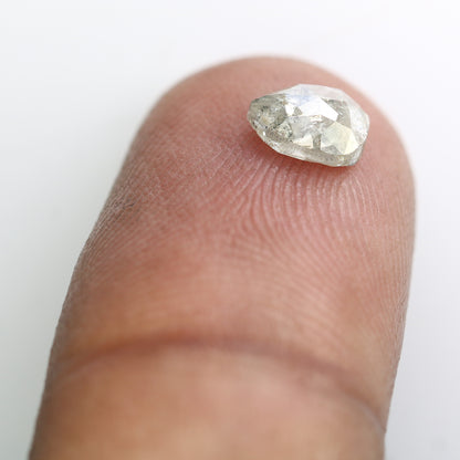 0.88 CT Pear Shape 6.40 MM Salt And Pepper Diamond For Engagement Ring - JayKrishna Diamond