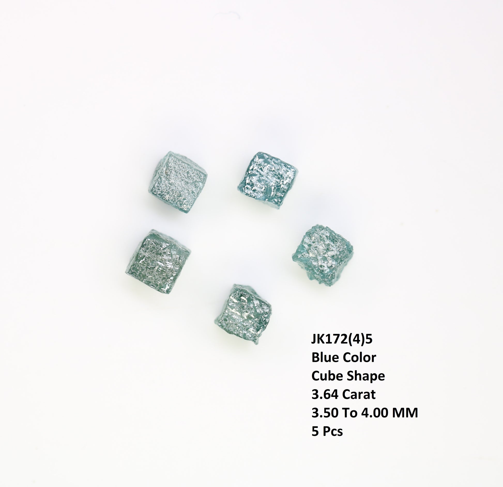 3.64 CT Blue Rough Uncut Cube Raw Diamond For Engagement Ring - JayKrishna Diamond