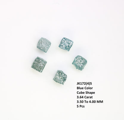 3.64 CT Blue Rough Uncut Cube Raw Diamond For Engagement Ring - JayKrishna Diamond
