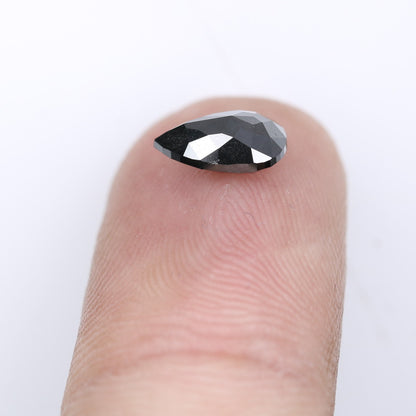 1.13 CT Treated Black Pear Cut Fancy Diamond For Engagement Ring - JayKrishna Diamond