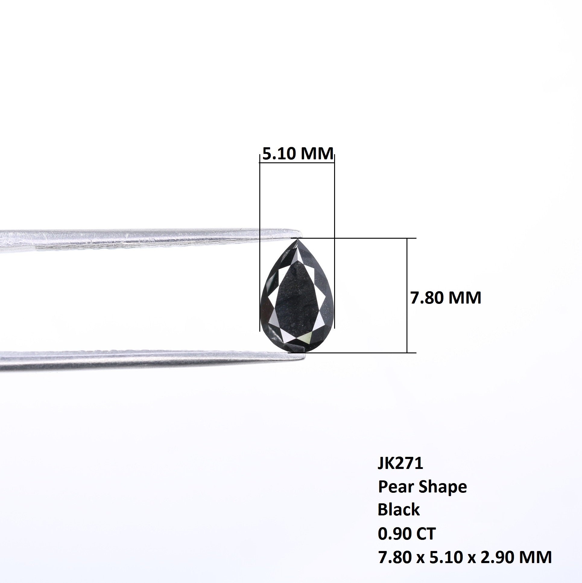0.90 CT Pear Shape Treated Black Fancy Cut Diamond For Wedding Ring - JayKrishna Diamond