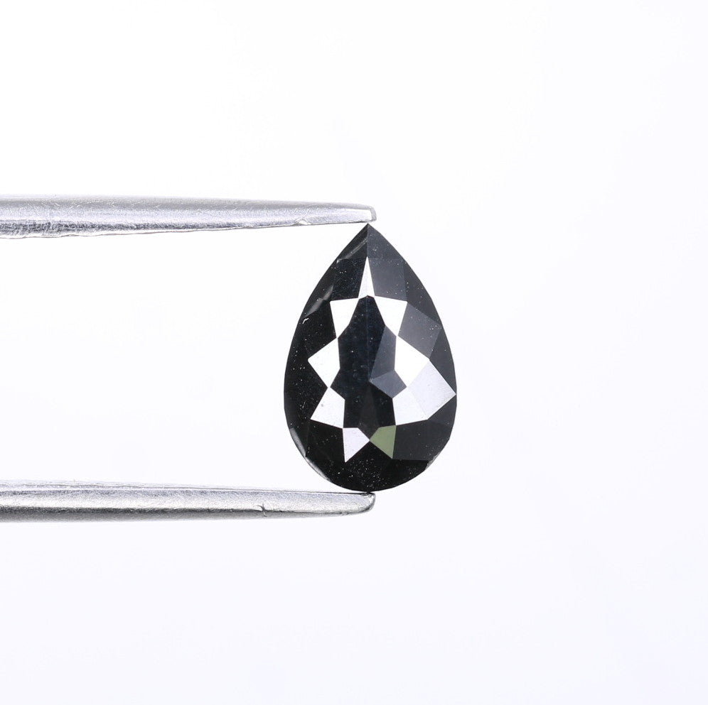 0.90 CT Pear Shape Treated Black Fancy Cut Diamond For Wedding Ring - JayKrishna Diamond