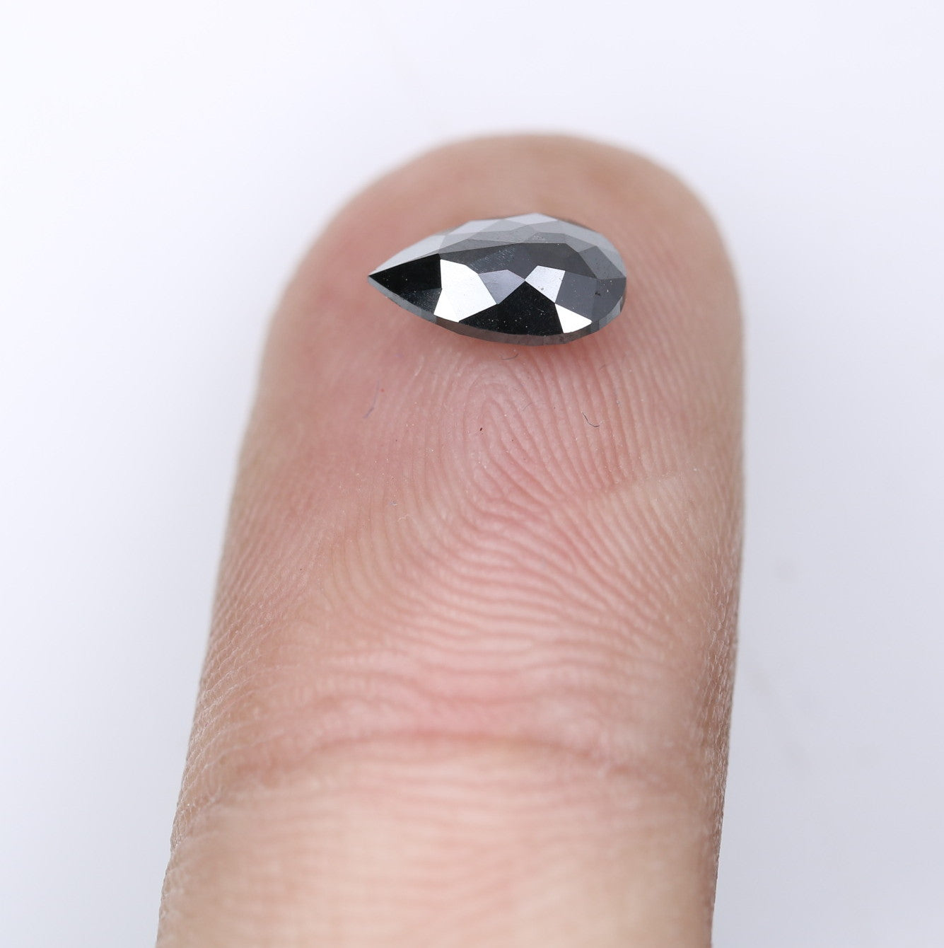 0.90 CT Pear Shape Treated Black Fancy Cut Diamond For Wedding Ring - JayKrishna Diamond
