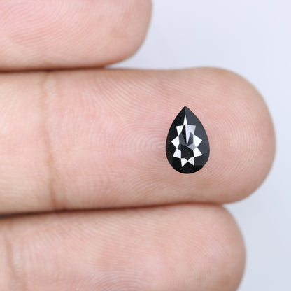 0.90 CT Pear Shape Treated Black Fancy Cut Diamond For Wedding Ring - JayKrishna Diamond