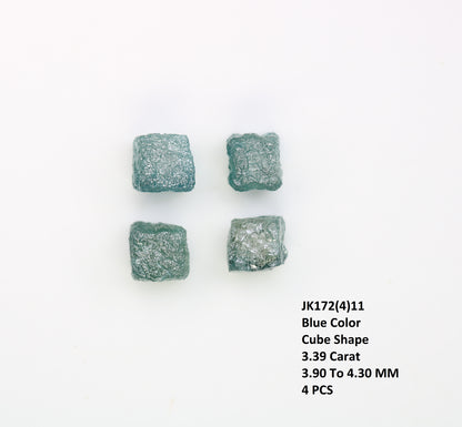 3.39 CT Cube Raw Blue Rough Diamond For Engagement Ring - JayKrishna Diamond