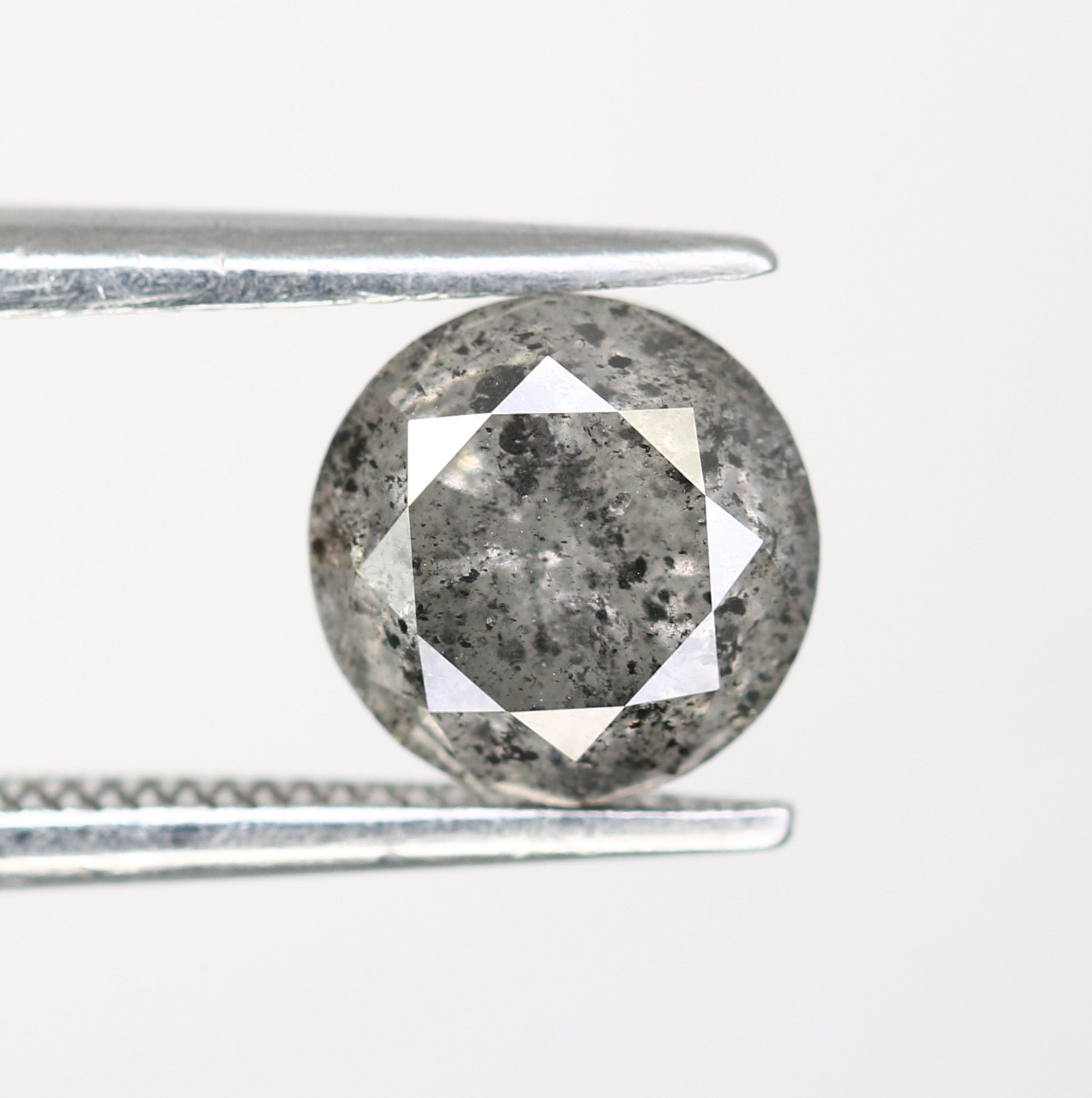 1.63 CT Round Brilliant Cut Salt And Pepper Diamond For Engagement Ring - JayKrishna Diamond