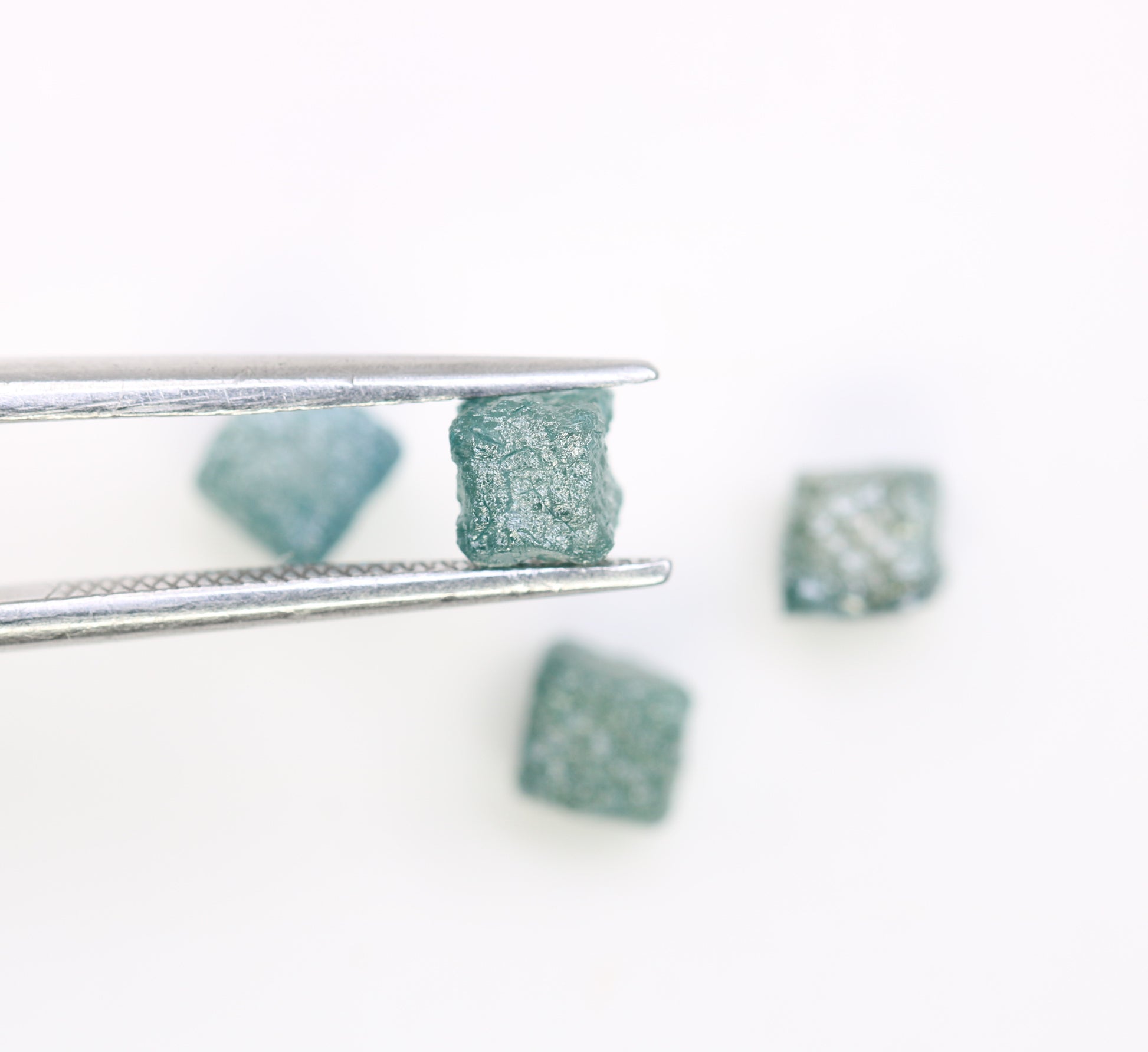 3.39 CT Cube Raw Blue Rough Diamond For Engagement Ring - JayKrishna Diamond