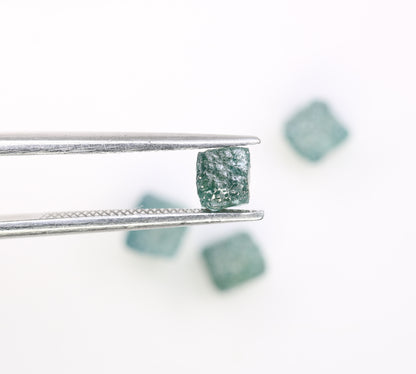3.39 CT Cube Raw Blue Rough Diamond For Engagement Ring - JayKrishna Diamond
